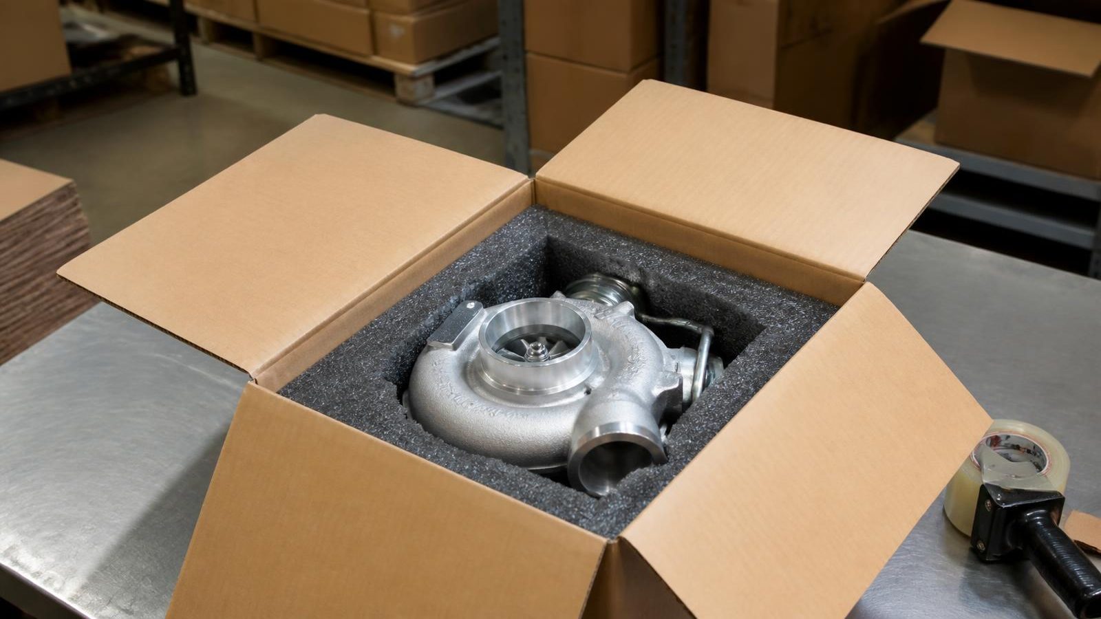 Turboaggregat packat för leverans
